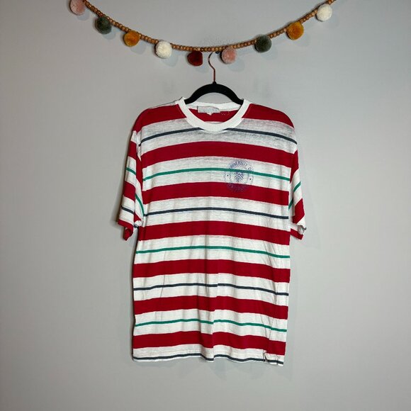 Vtg. single stitch Waterloo University striped tee - Picture 1 of 6
